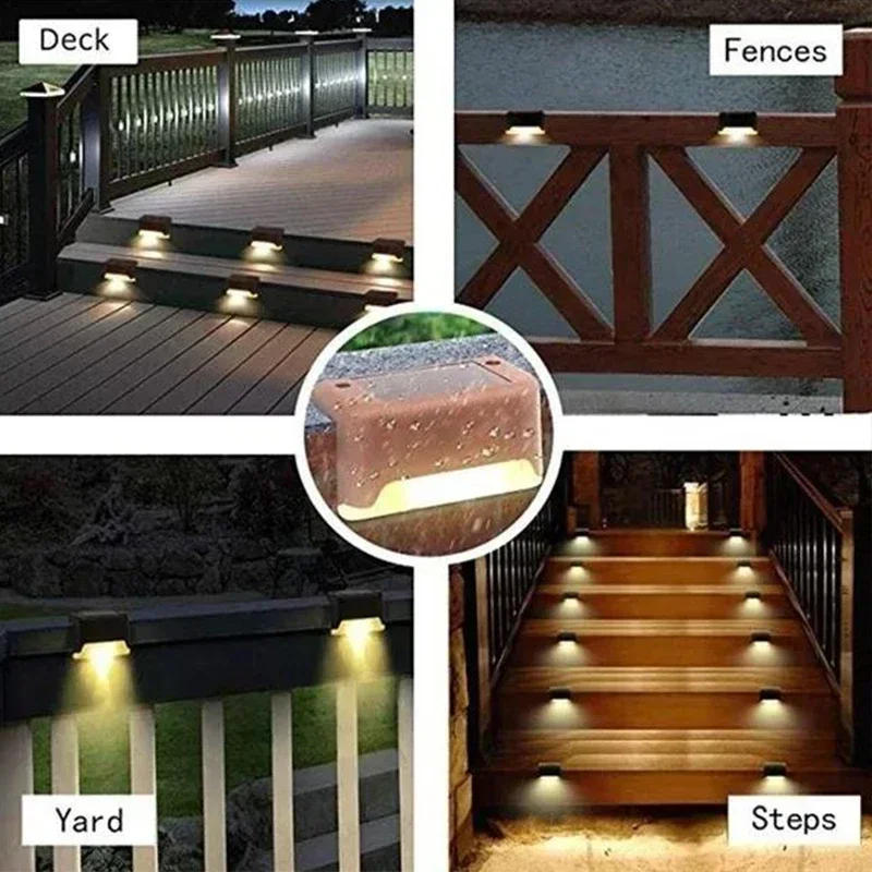 Description Picture 3 of itemSolar Deck Lights 12 Pack Outdoor Step Lights Waterproof Led Solar Lights for Railing Stairs Step Fence Yard Patio and Pathway