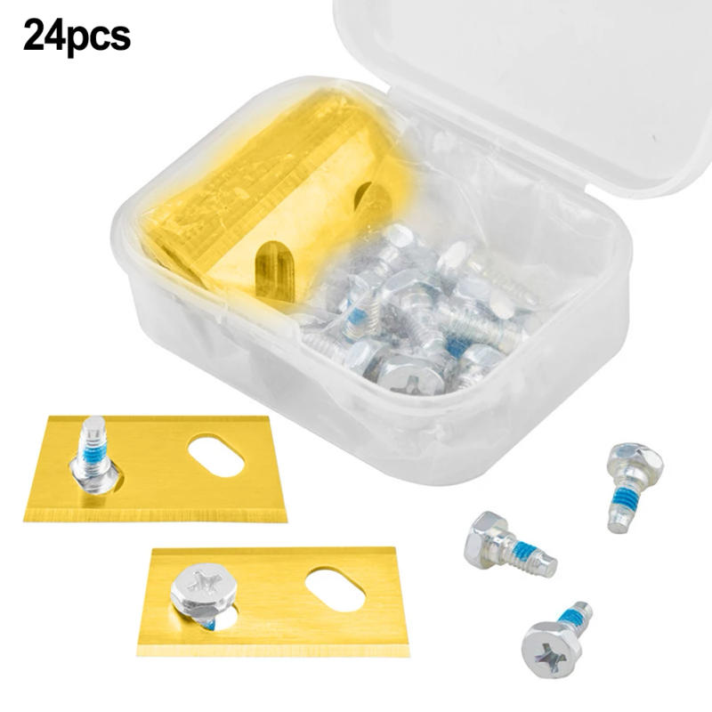 Description Picture 5 of item24Pcs Lawn Mower Replacement Blades For Robomow RK Robot Parts Stainless Steel Lawnmower Cutting Blade Set With 24 Screws