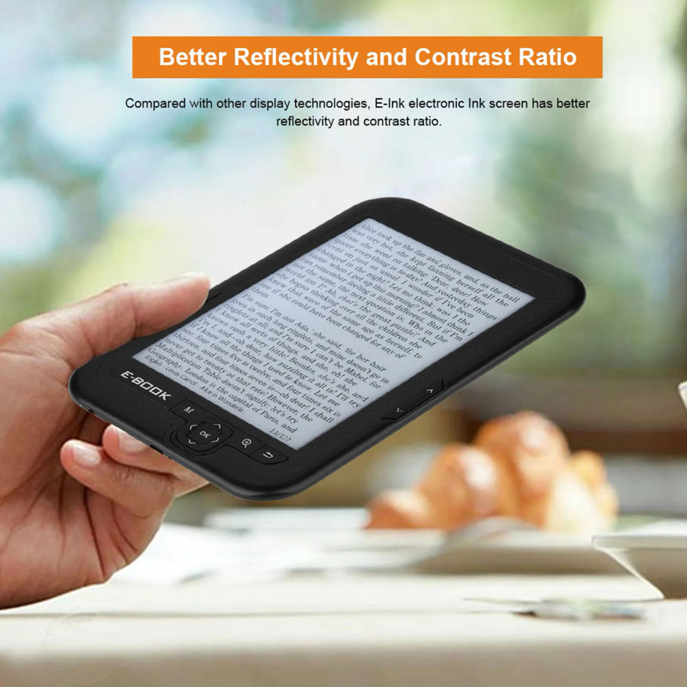 Description Picture 6 of item6 inch e reader e BOOK Reader e Ink EBOOK Reader EInk 6 Inch Ereader 600 X 800 Resolution Display 300DPI Blue Cover 16GB 8GB 4GB