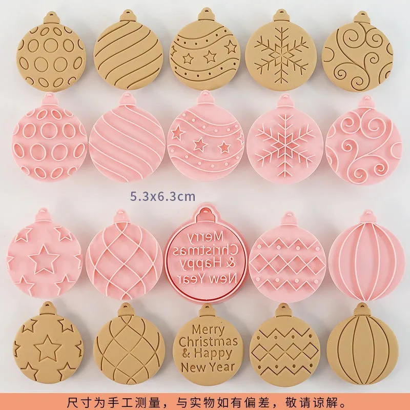 Description Picture 5 of itemCookies Cutter Christmas Dough Stamp Plastic 3D Cartoon Pressable Biscuit Mold Confectionery Baking Pastry Bakeware Party Decor