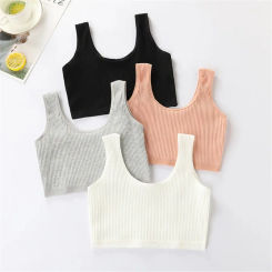 Soft Cotton Children Girls Underwear Kids Girl Solid Color Vest Bra Tank Top Crop Tops for Girl 9-16Years Teenager Clothing