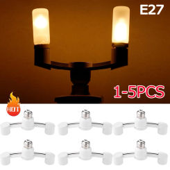 E27 To 2E27 LED Light Lamp Holder Portable 85-285V LED Lamp Socket Light Holders Bulb Socket Adapter Converter Lamp Holder