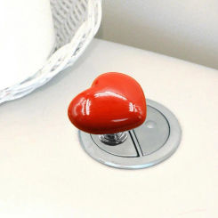 Love Heart Shaped Toilet Tank Button, Toilet Push Button Flush Replacement, Colorful Plastic Love Toilet Button Aid Handle Decor