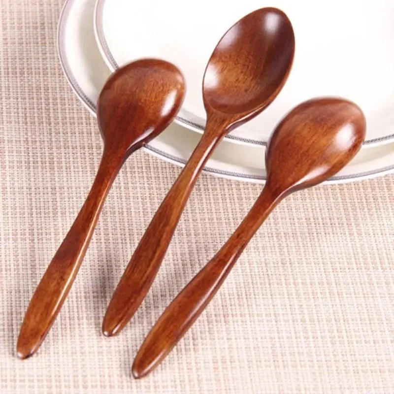 Description Picture 5 of item5/1Pcs Natural Wood Spoons Japanese Style Long Handle Soup Spoon Coffee Milk Teaspoon Scoops Kitchen Tableware Cooking Tools