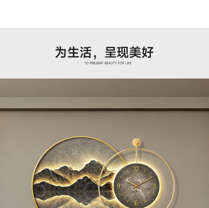 Description Picture 6 of itemModern Luxury Luminous Wall Clock Unique Design Needle Clock Art For Living Room Decor Stylish Home Decoration Reloj De Pared