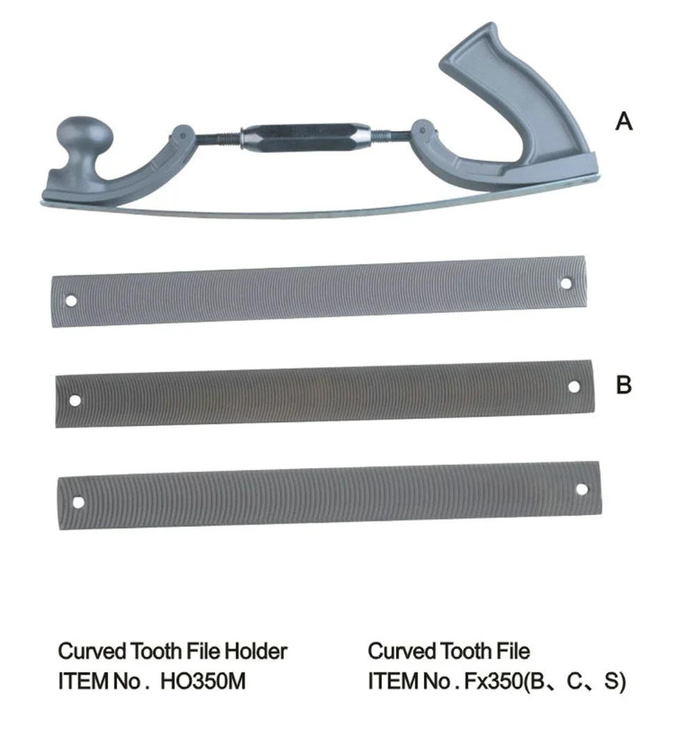 Description Picture 6 of item14" Adjustable Frame Milled Tooth Files Holder Metal Panel Polishing Curved Steel File Tools Dent Repair Kits Car Body Polisher