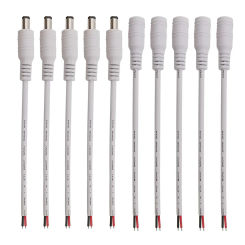 DC 5.5x2.1mm Male & Female Cable White 12V 5.5*2.1mm DC Power Plug Jack Pigtail Cable Wire Connector Adapter for LED Strip Light