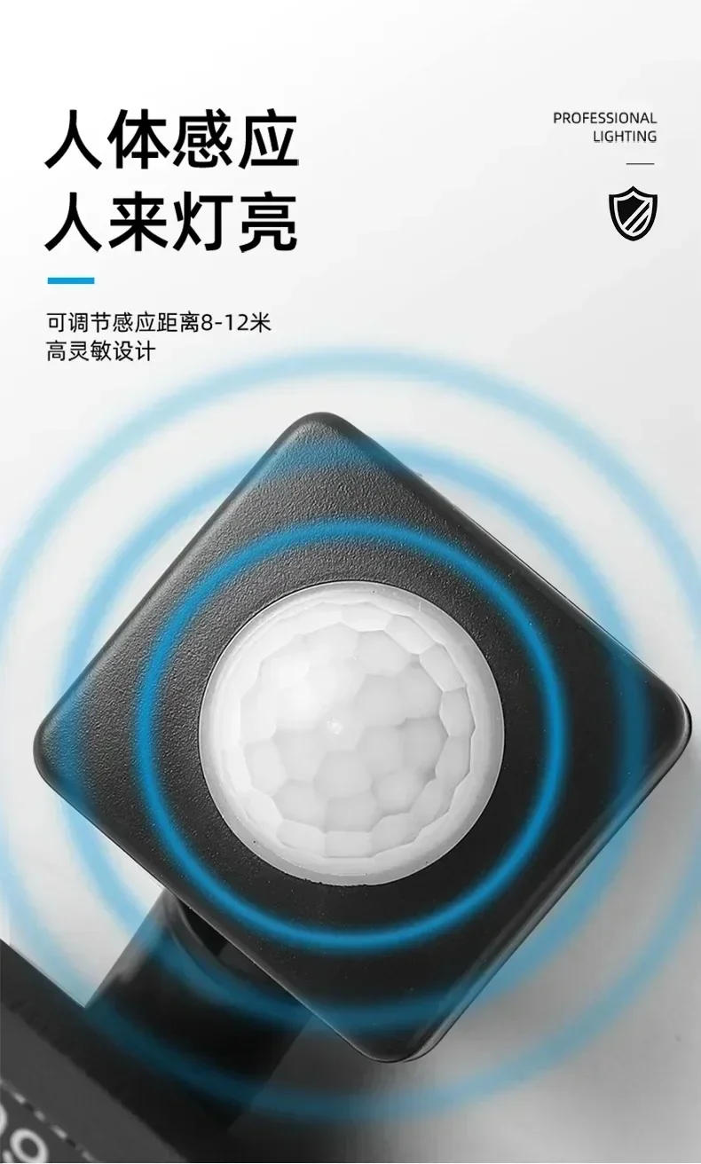 Description Picture 6 of itemLED Smart Sensor Flood Light Outdoor Wall Light 220V Black White 10W 20W 30W 50W 100W Garden Waterproof Light Outdoor Spotlight