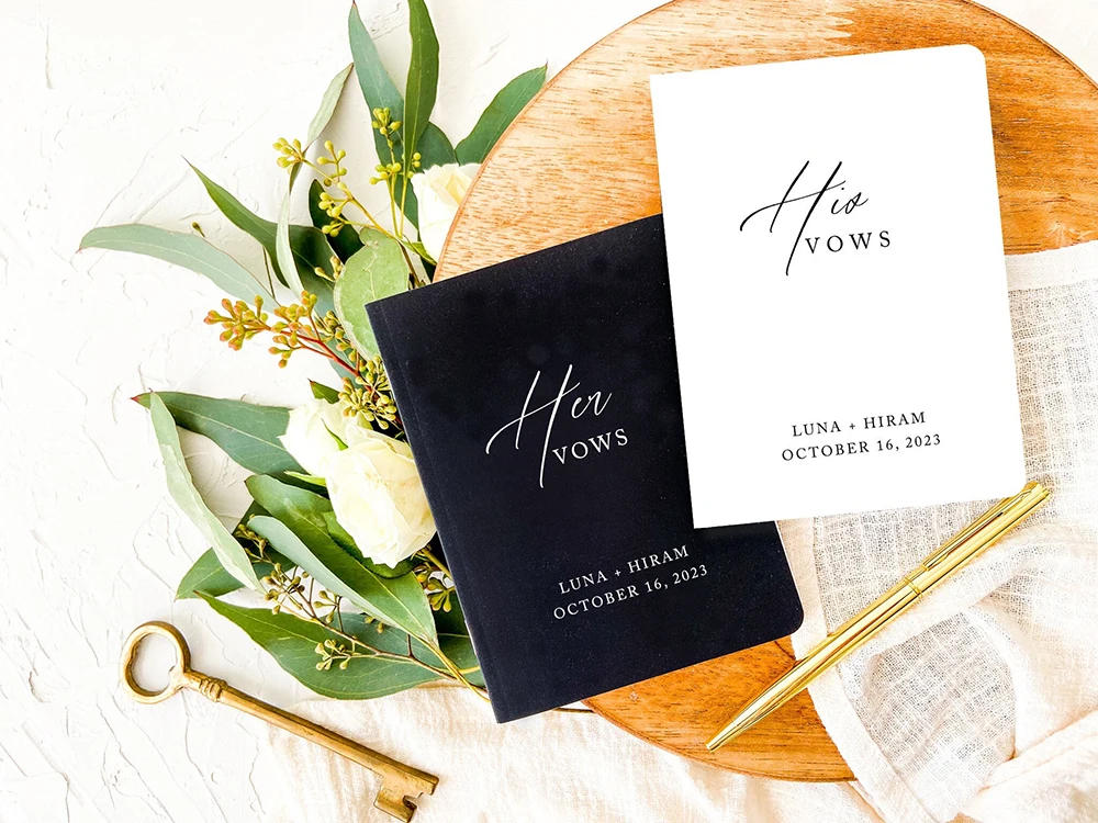 Description Picture 4 of itemPersonalized Wedding Vow Books Her Vows His Vows Custom Wedding Vow Book with Name and/or Date Set of 2 Promises Books