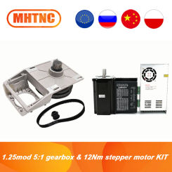 Helical Gearboxes 1.25 mod Reduction gear box Ratio 5:1 short shaft & 12Nm stepper motor & DM860H driver & 400w60v6.67A power