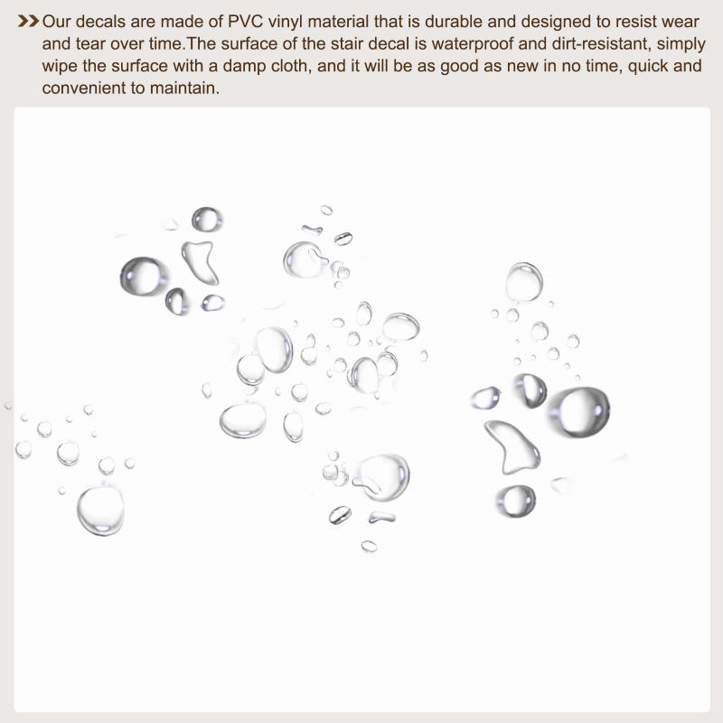 Description Picture 3 of item6/14pcs Self-Adhesive Stair Stickers Peel and Stick Vinyl Staircase Stickers Decals for Stair Steps Home Bathroom Floor Decor