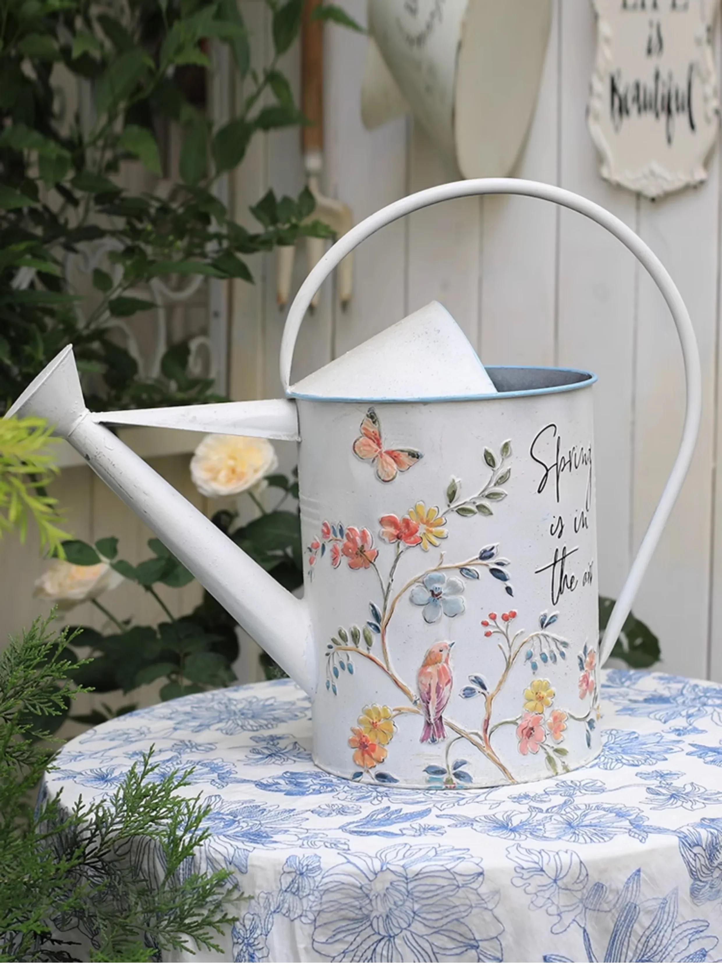 Description Picture 6 of itemVintage Metal Watering Can Watering Plant with Easy Pour Watering Tools Fast Plant Watering, Farmhouse Long Mouthed Kettle