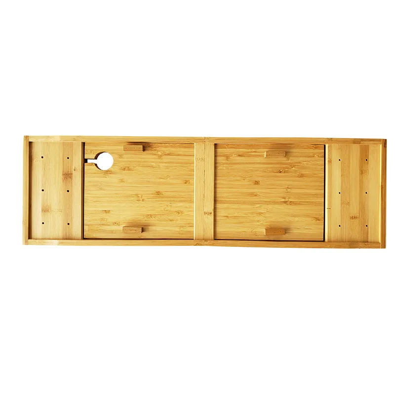 Description Picture 5 of itemExtendable Spa Bathtub Bamboo Bathtub Tray Caddy Organizer Rack Book Wine Tablet Holder Nonslip Bottom Bath Tub Tray Shelf