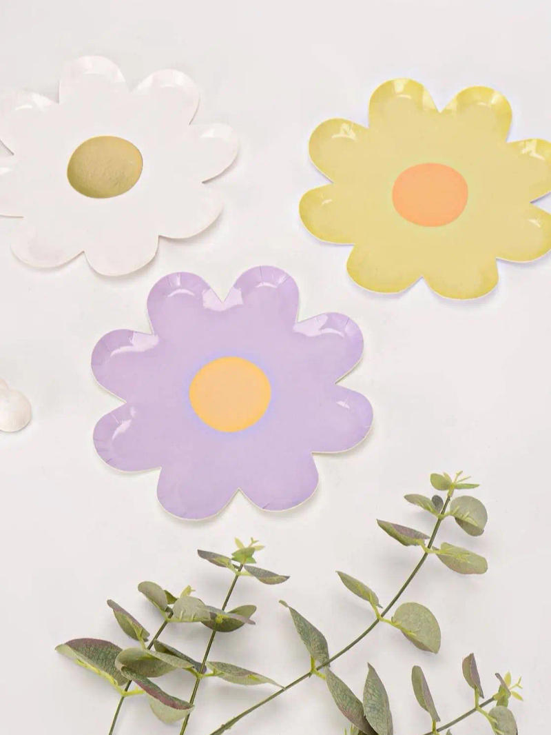 Description Picture 2 of item10pcs Daisy Tableware Disposable Dining Cake Plate Kids Birthday Party Baby Shower Wedding Decoration
