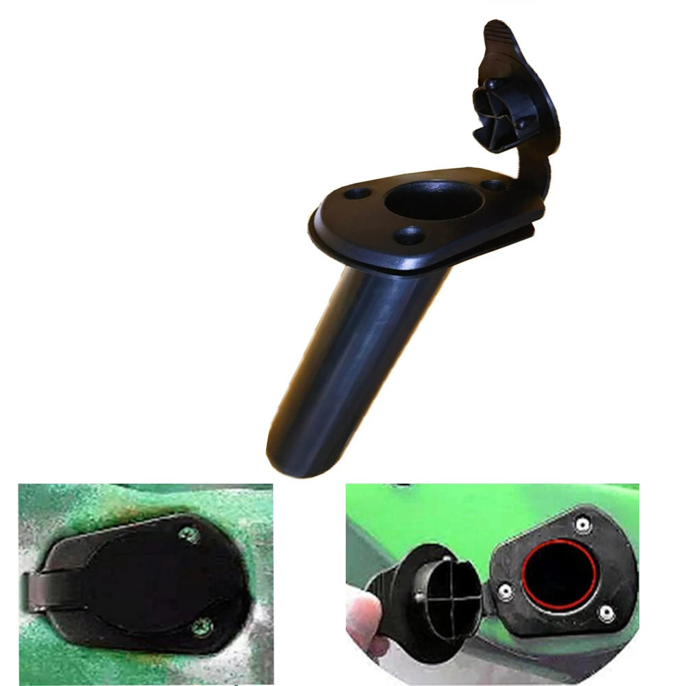 Description Picture 3 of item2/4 PCS Kayak Fishing Rod Holders with Cap Cover Plastic Flush Mount Fishing Rod Holder Gasket Boat Fishing Tackle Accessory