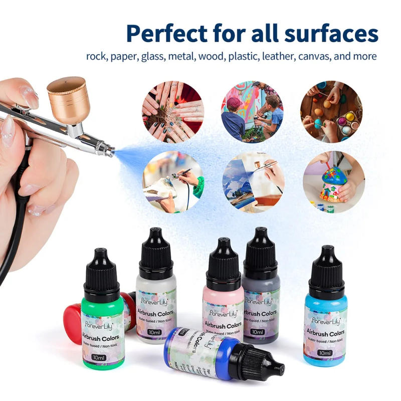 Description Picture 6 of itemForeverlily 24PCS Acrylic Paint Ink Set Airbrush Spray Nail Art Inks Water Pigment for Painting Nail Art Tool 10ml