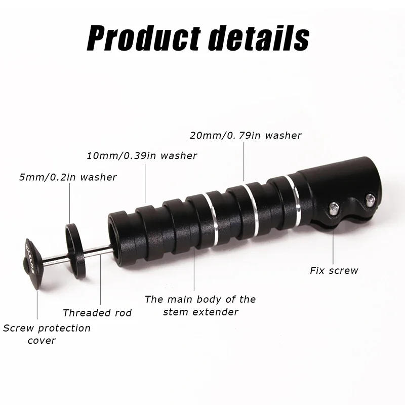 Description Picture 4 of itemBUCKLOS Bicycle Fork Stem Rise Up 115mm 180mm 210mm Bike Stem Height Extender Road Mountain Bike Handlebar Raise Adapter