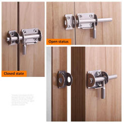 1Pcs Sliding Gate Bolt Shed Toilet Door Lock Stainless Latch Security Bolt Hardware Home Latch Anti-theft Door Window Steel B6M3