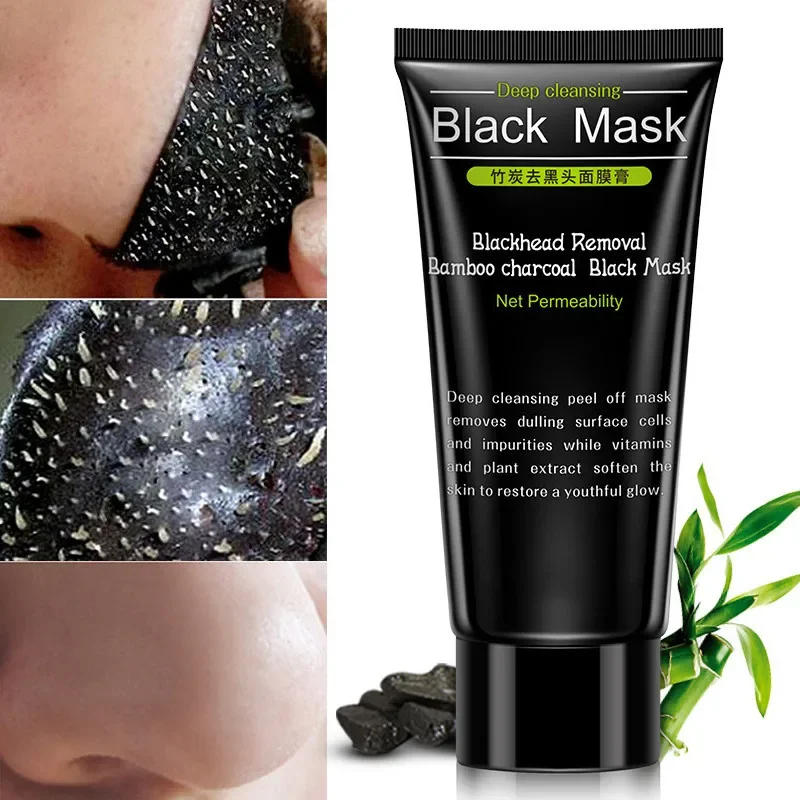 Description Picture 5 of itemBamboo Charcoal Blackhead Remover Tearing Mask Deep Cleaning Skin Care Peel Off Masks Oil Control Deep Purifying Black Mud Mask