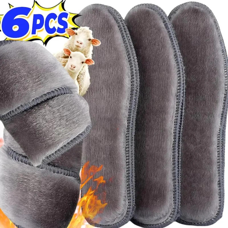 Description Picture 3 of itemThermal Felt Insoles Thicken Warm Heated Insoles for Men Women Winter Shoes Breathable Snow Boots Imitation Rabbit Shoe Pads