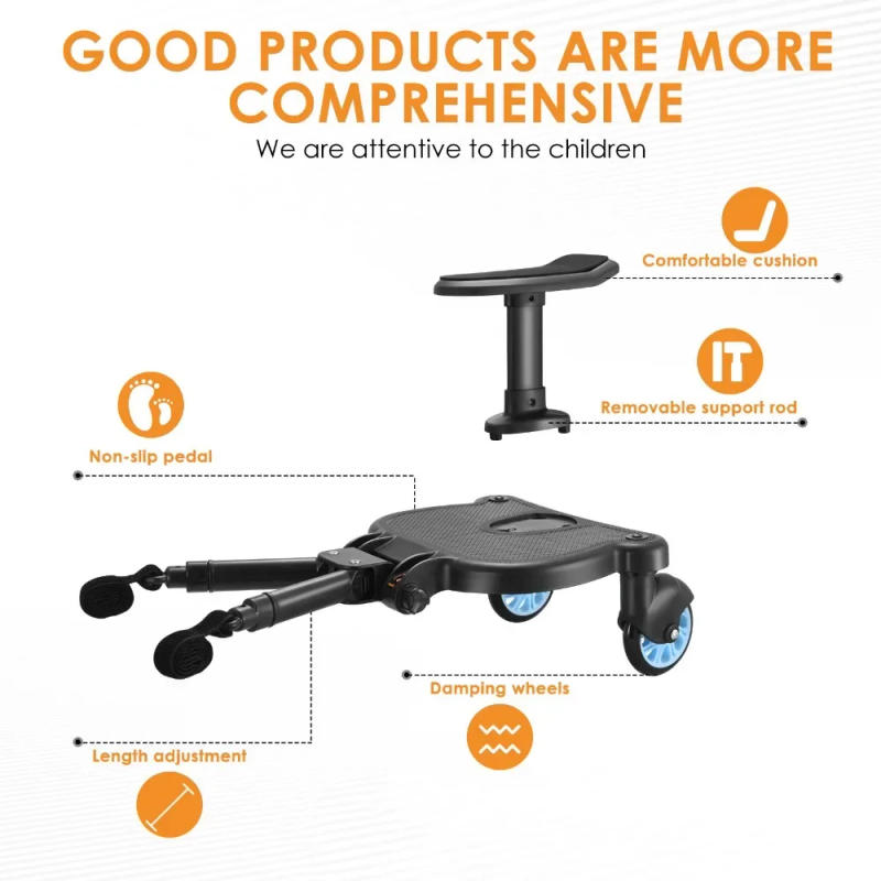 Description Picture 6 of itemUniversal Strollers Step Board Adapter with Seat Second Child Jogger Twins Scooter Baby Pram Hitchhiker Bumper