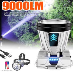 Rechargeable Fishing LED Headlamp With Sensors and Battery Indicator Super Bright Camping Light Using XPG+COB Lamp Beads