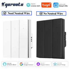Tuya Smart Switch Push Button Controller 1/2/3 Gang WiFi Switches No Neutral Wire Works With Alexa Google Home Smart Life App