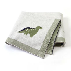 Baby Blankets Dinosaur Knitted Newborns Swaddle Wrap Cradle Quilts for Stroller Sofa Bedding Crib Quilts 100*80cm Cotton Covers