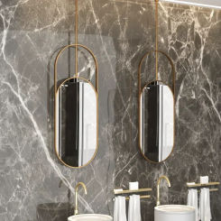 Decorative Washroom Bath Mirrors Bathroom Magnifying Oval Shower Cabinet Wall Mounted Mirrors Girls Ronde Spiegel Mirrors LG50JZ