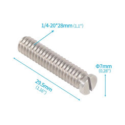 1/4 inch Camera Screws Stainless Steel Flat Head Slot Bolt 1/4-20*28mm for SLR Photo Tripod Mount Adapter Tool Slotted Screw