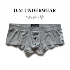 Men's underwear solid color boxers button letter 20 thread rayon boxer tide panties men