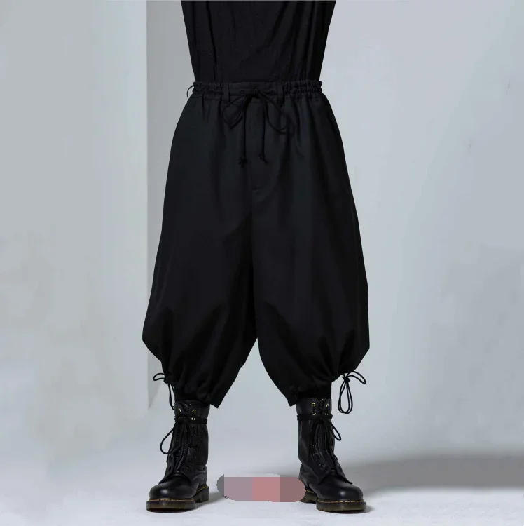 Description Picture 4 of itemMen's Capris New Youth Leisure Trend Men's Pants Handsome Straight Pants Loose And Versatile Wide Leg Drawstring Men's Pants