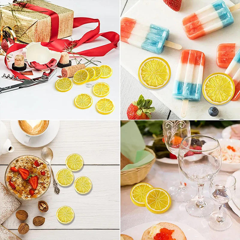 Description Picture 2 of item5pcs 2inch Artificial Lemon Orange Festive Party Supplies Fake Fruits Christmas Halloween Home Decoration Food Phography Props