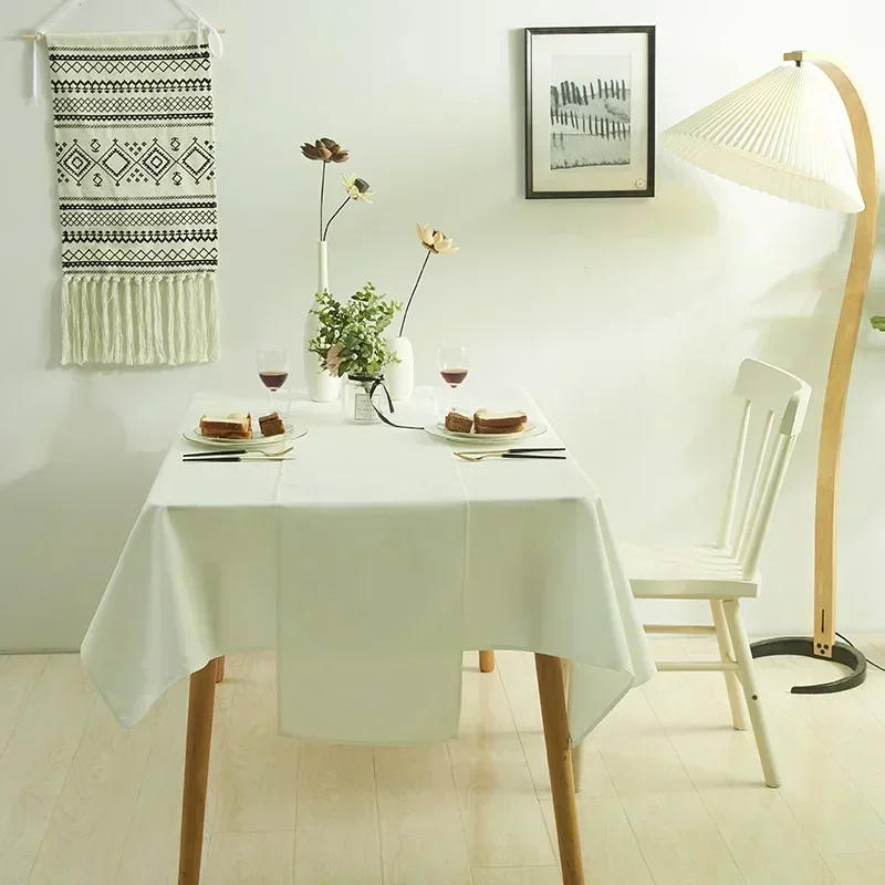 Description Picture 3 of itemLXS22 2024 Table cloth polyester tablecloth round table cloth circular solid white