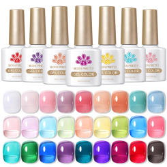 BORN PRETTY 10ml Translucent Jelly Nude Gel Nail Polish Colorful  Varnish Semi Permanent UV LED Nail Art  Manicure Gel