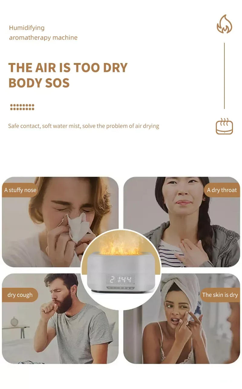 Description Picture 5 of item2022 Defuser Essential Oil Ultrasonic Aromatherapy Flame Air Humidifier Aroma Diffuser Machine