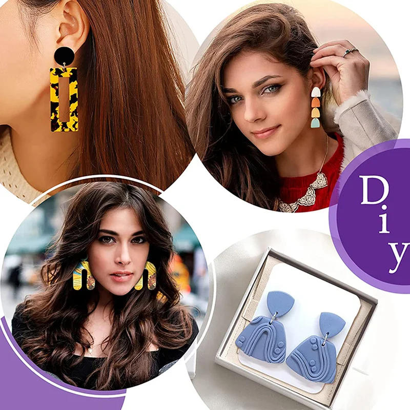 Description Picture 4 of itemPolymer Clay Cutters Kit Earrings Ceramic Craft Cutting Mold Baking Mould Handmade DIY Jewelry Making Tools Cake Cookie Cutters