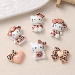 100pcs bowknot KT Cat Series Flat Back Resin Cabochon Figurines & Miniatures DIY Scrapbooking Accessory