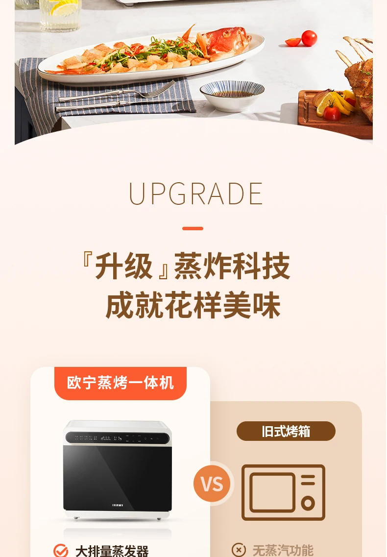 Description Picture 3 of itemSteam oven household desktop steaming, frying, baking, electric oven air fryer all-in-one machine