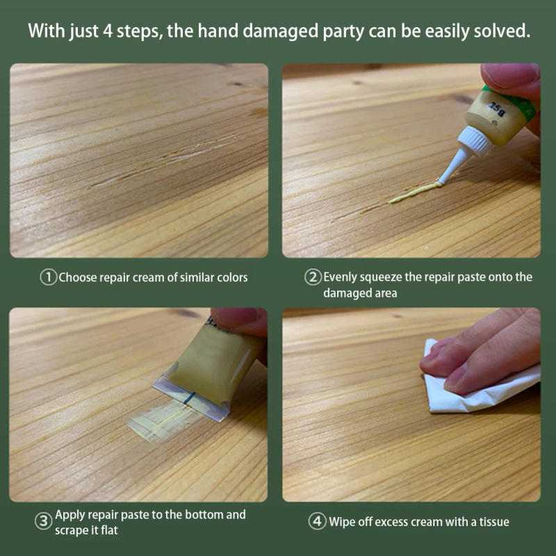 Description Picture 6 of item25g Floor Repair Agent Paste for Furniture Easy Using Gouges Refinishing Paste for Wardrobes Desks Wood Repair Wood Stain