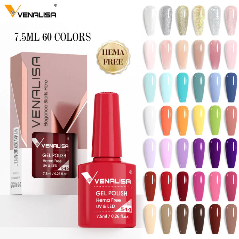 Description Picture 6 of itemVenalisa HEMA FREE 7.5ml Gel Polish Nail French Jelly Nude Pink Collection Nail Gel Polish Glitter Gorgeous Soak Off UV LED Gel