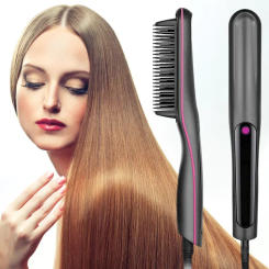 Hair Straightener Brush Comb Electric Hair Brushes Hot Comb Straightener For Hair Anti-scalding Ceramic Beard Straightener Brush