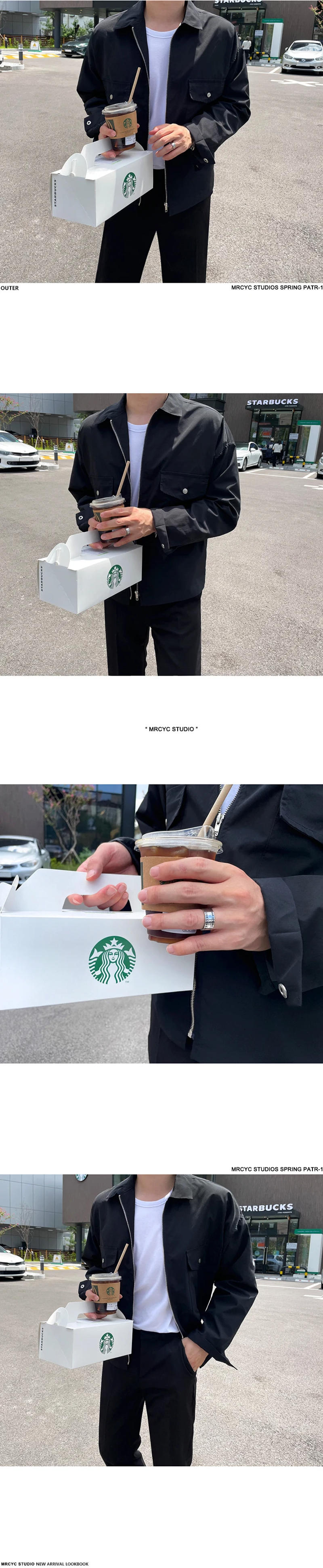 Description Picture 3 of itemSYUHGFA Solid Color Coat Men's 2024 Spring Summer Loose Turn-down Collar Coat Korean Style Trend Male Jacket Casual Tops