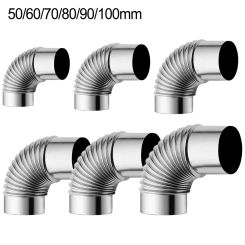 Gas Water Heater Exhaust Pipe Elbow Pipe Flue 90-Degree Elbow Chimney Liner Bend Stainless Steel Exhaust Stove Chimney Pipes