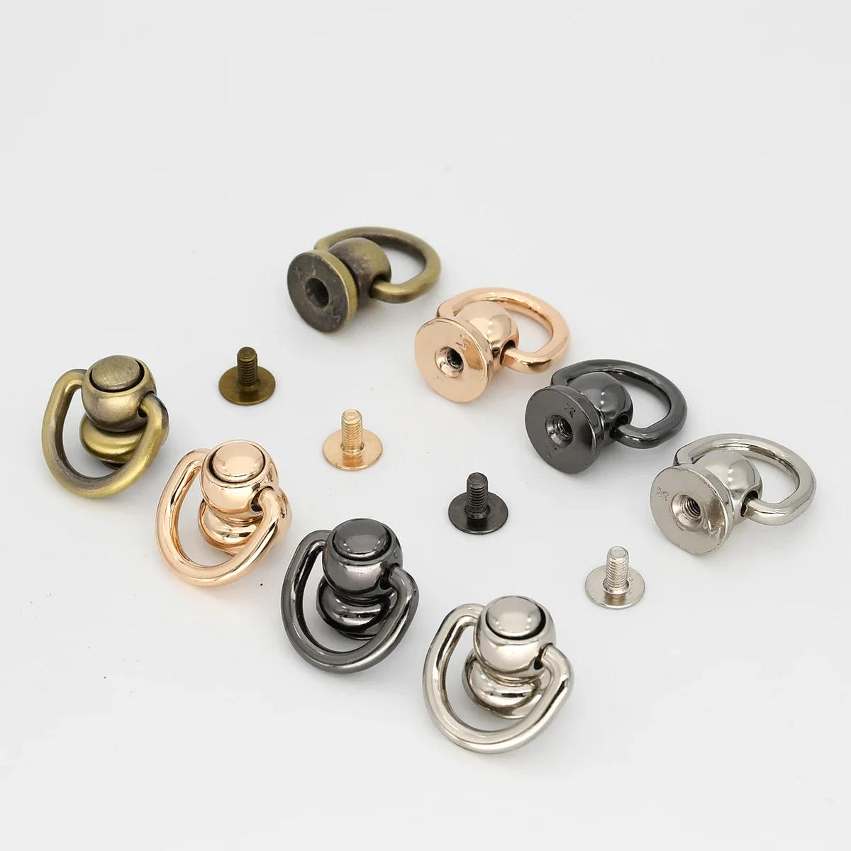 Description Picture 6 of item5pcs Metal Rivets 360 Degrees Rotate Ball Post with D Ring Studs Leathercraft Bag Anchor Parts Phone Case Decor Accessories