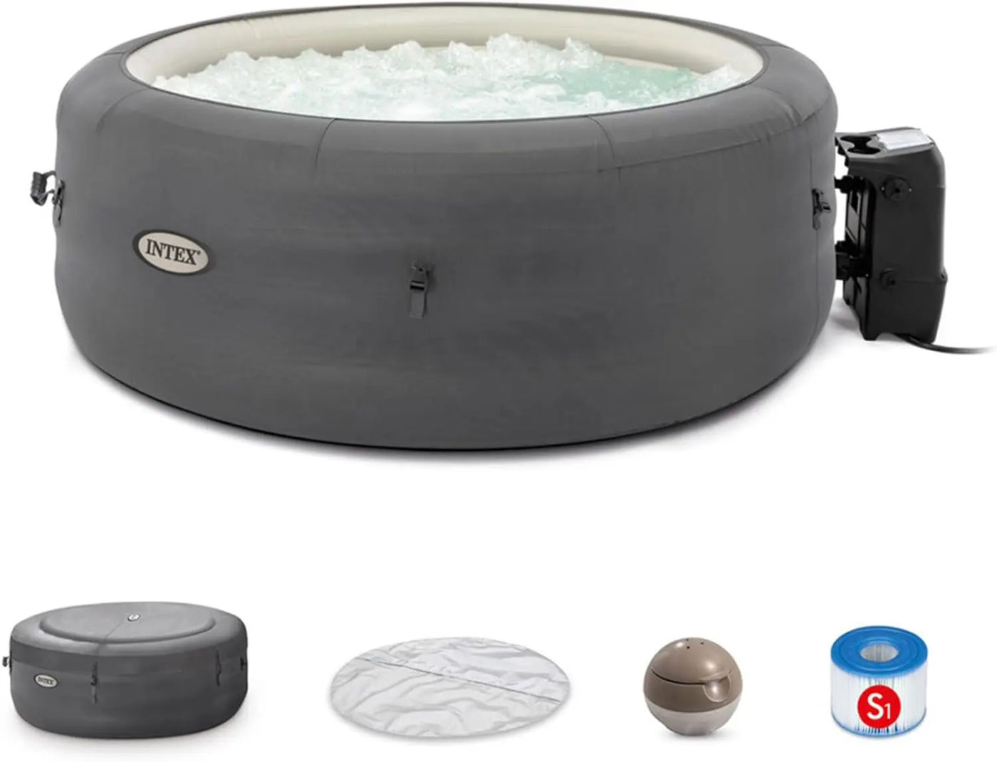 Description Picture 2 of itemSimpleSpa Bubble Massage Inflatable Round Hot Tub Relaxing Outdoor Water Spa with Soothing Jets Insulated Cover