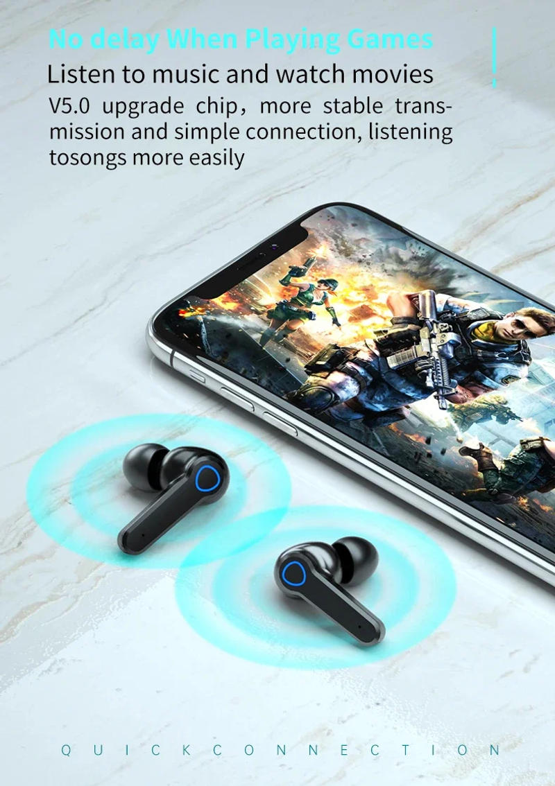 Description Picture 5 of itemM19 Bluetooth Headset Wireless Tws Gaming Support Noise-cancelling Touch In-ear Mini Emergency Power Bank Headset