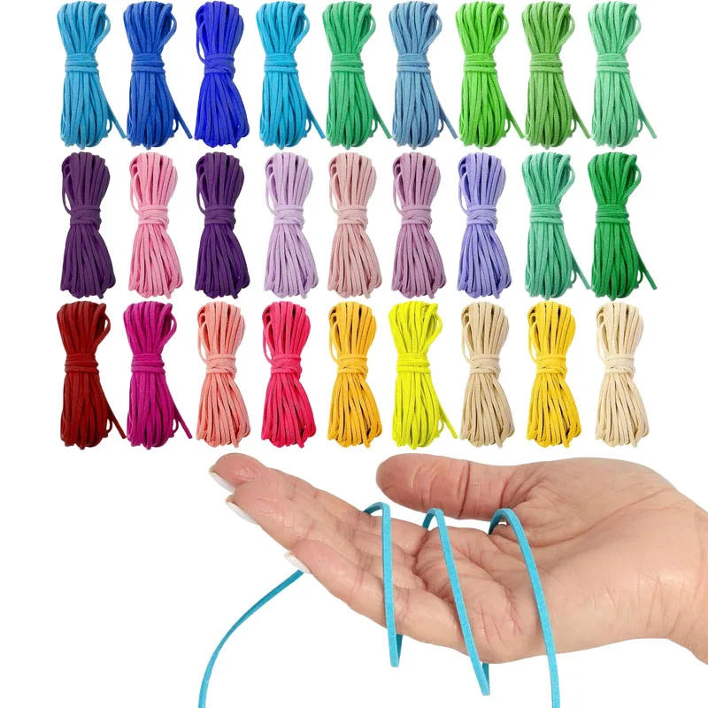 Description Picture 3 of item10m/20m 2.7MM Micro-Fiber Thread Faux Suede Cord String For Bracelet Necklace DIY Tassel Beading Jewelry Making Arts Crafts