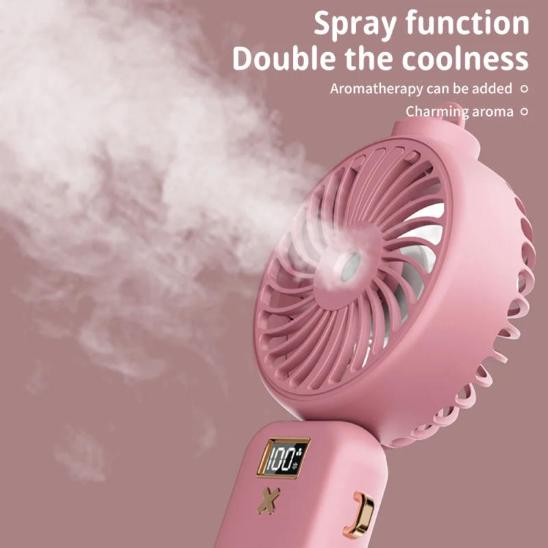 Description Picture 5 of itemPortable Spray Fan 2 In 1 Humidifier Hydrator Electric Fan With LCD Display 5-speed Wind Mini USB Rechargeable Fan 5000mAh