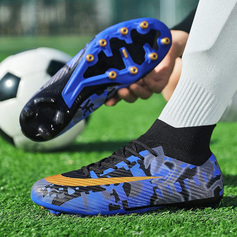 Description Picture 3 of itemMen's Football Shoes Indoor Quick Training Soccer Boots Breathable Outdoor Anti Slip Plus Size New High Top Soccer Shoes for Men